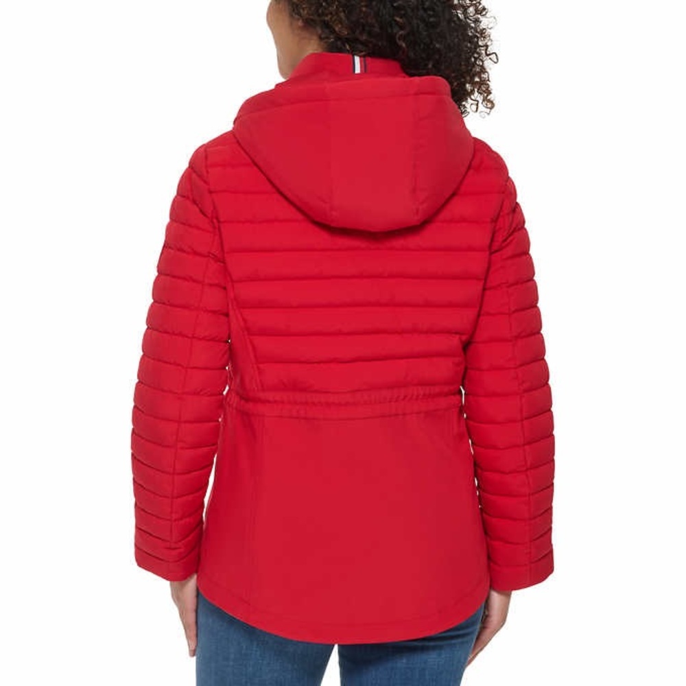 NWT Tommy Hilfiger Woman’s Winter Coat Quilted Jacket Red Coat